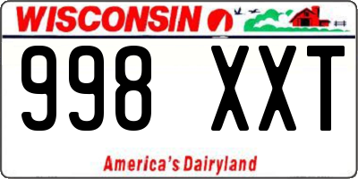 WI license plate 998XXT