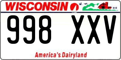 WI license plate 998XXV