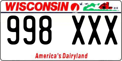 WI license plate 998XXX
