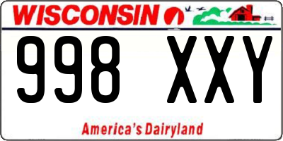 WI license plate 998XXY