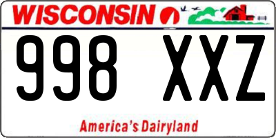 WI license plate 998XXZ