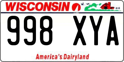 WI license plate 998XYA