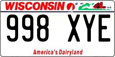 WI license plate 998XYE