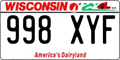 WI license plate 998XYF