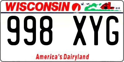 WI license plate 998XYG