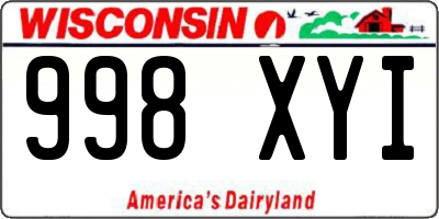 WI license plate 998XYI