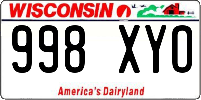 WI license plate 998XYO