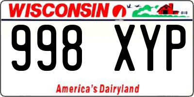 WI license plate 998XYP