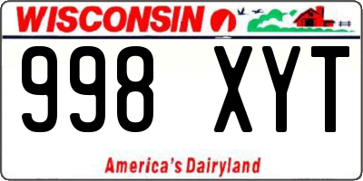 WI license plate 998XYT