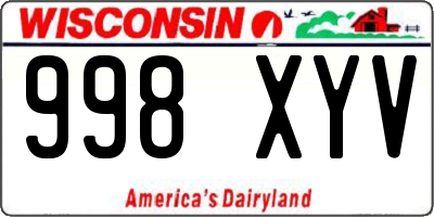 WI license plate 998XYV