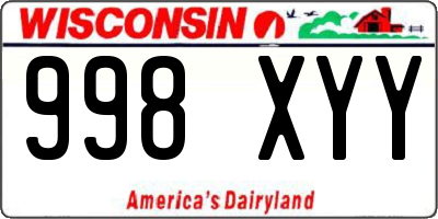 WI license plate 998XYY