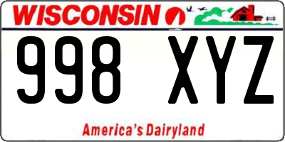 WI license plate 998XYZ