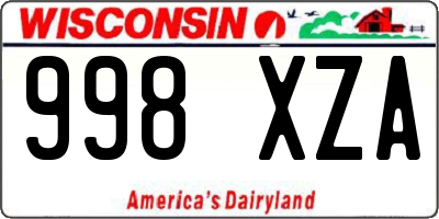 WI license plate 998XZA