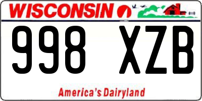 WI license plate 998XZB