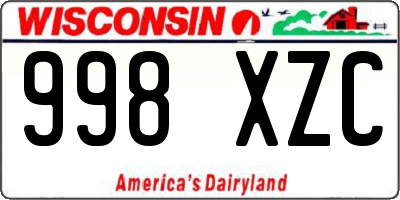 WI license plate 998XZC