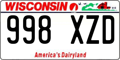 WI license plate 998XZD
