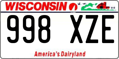 WI license plate 998XZE