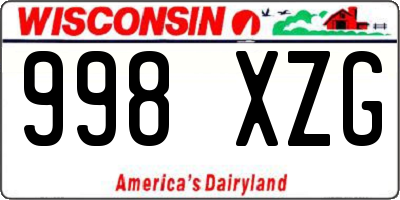 WI license plate 998XZG