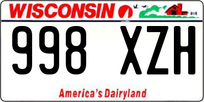 WI license plate 998XZH