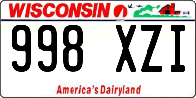 WI license plate 998XZI
