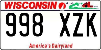 WI license plate 998XZK