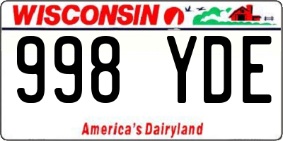 WI license plate 998YDE