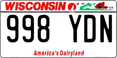 WI license plate 998YDN