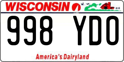 WI license plate 998YDO