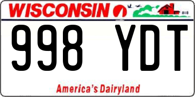 WI license plate 998YDT