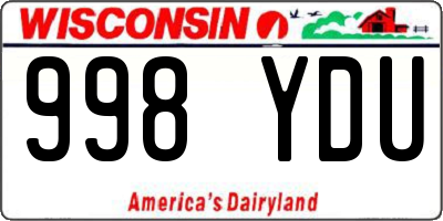 WI license plate 998YDU