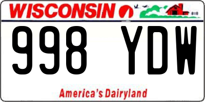 WI license plate 998YDW