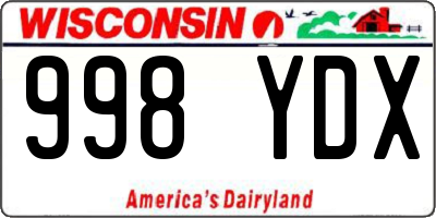 WI license plate 998YDX