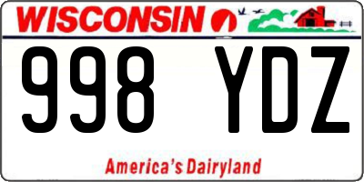 WI license plate 998YDZ