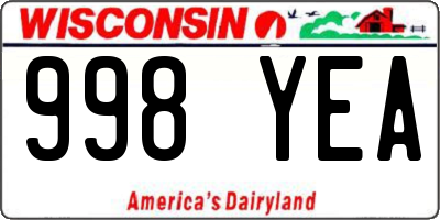 WI license plate 998YEA