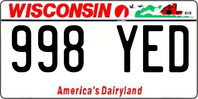 WI license plate 998YED