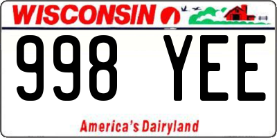 WI license plate 998YEE