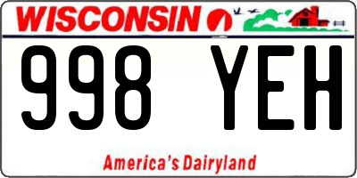 WI license plate 998YEH
