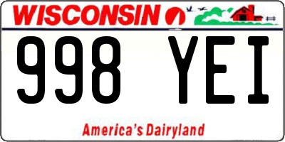 WI license plate 998YEI