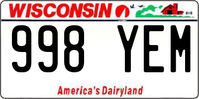 WI license plate 998YEM