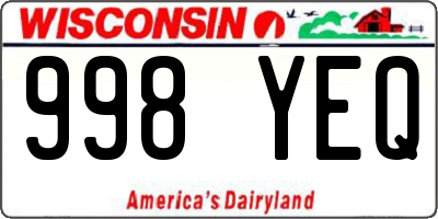 WI license plate 998YEQ