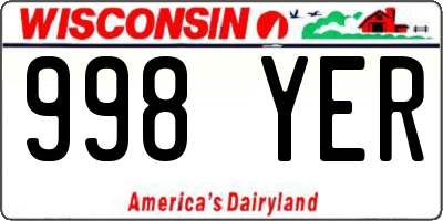 WI license plate 998YER