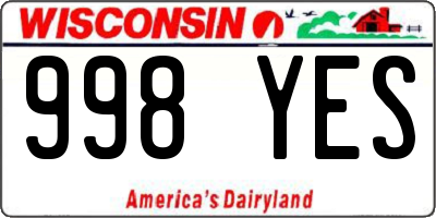 WI license plate 998YES
