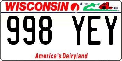 WI license plate 998YEY