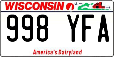 WI license plate 998YFA