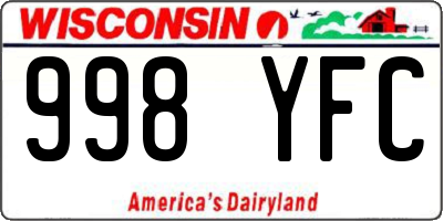 WI license plate 998YFC