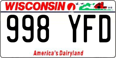 WI license plate 998YFD