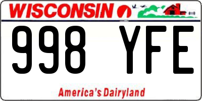 WI license plate 998YFE