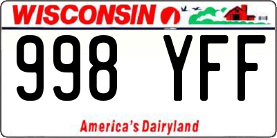 WI license plate 998YFF