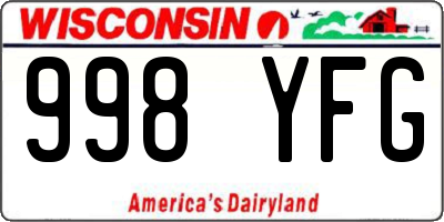WI license plate 998YFG
