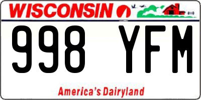 WI license plate 998YFM